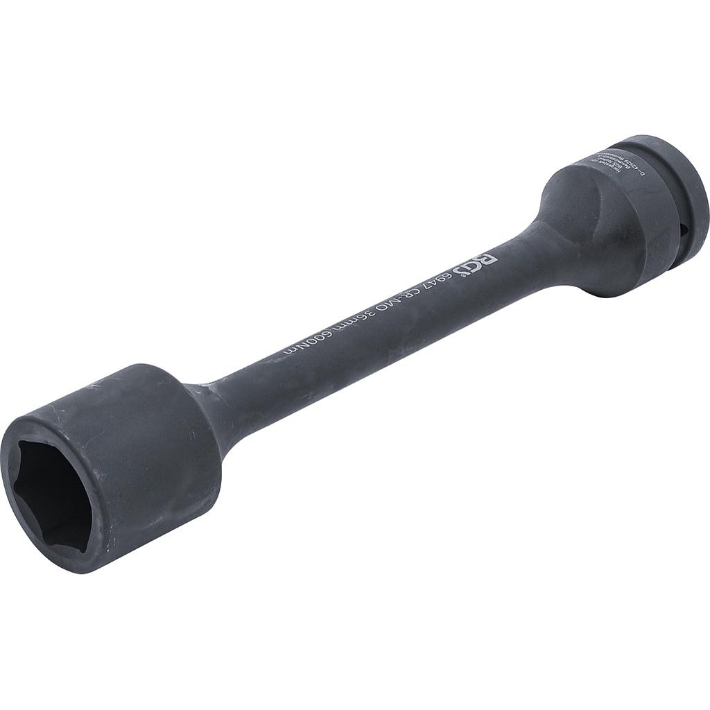 Torsions-Kraft-Steckschlüssel-Einsatz Sechskant | Antrieb Innenvierkant 25 mm (1&quot;) | SW 36 mm | 600 Nm