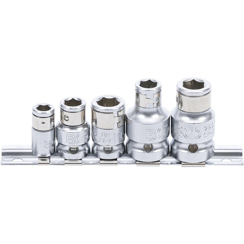 Bit-Adapter-Satz mit Haltekugel | Innenvierkant 6,3 mm (1/4&quot;) / 10 mm (3/8&quot;) / 12,5 mm (1/2&quot;) | 5-tlg.