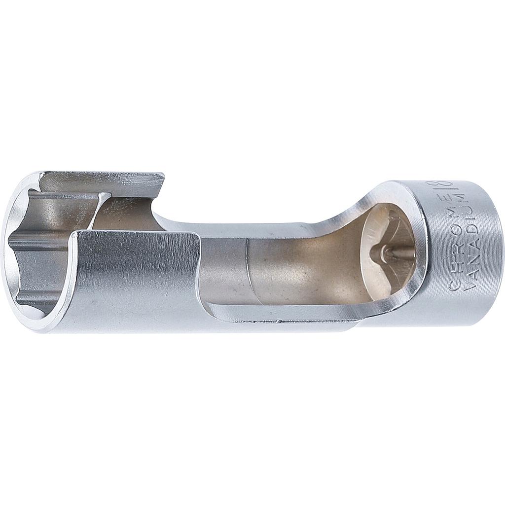 Spezial-Steckschlüssel-Einsatz, geschlitzt | Antrieb Innenvierkant 10 mm (3/8&quot;) | SW 18 mm