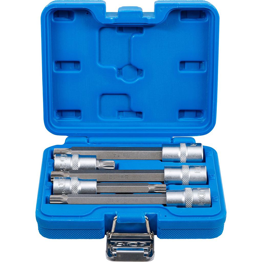 Bit-Einsatz-Satz | Antrieb Innenvierkant 12,5 mm (1/2&quot;) | Innenvielzahn (für XZN) | 5-tlg.