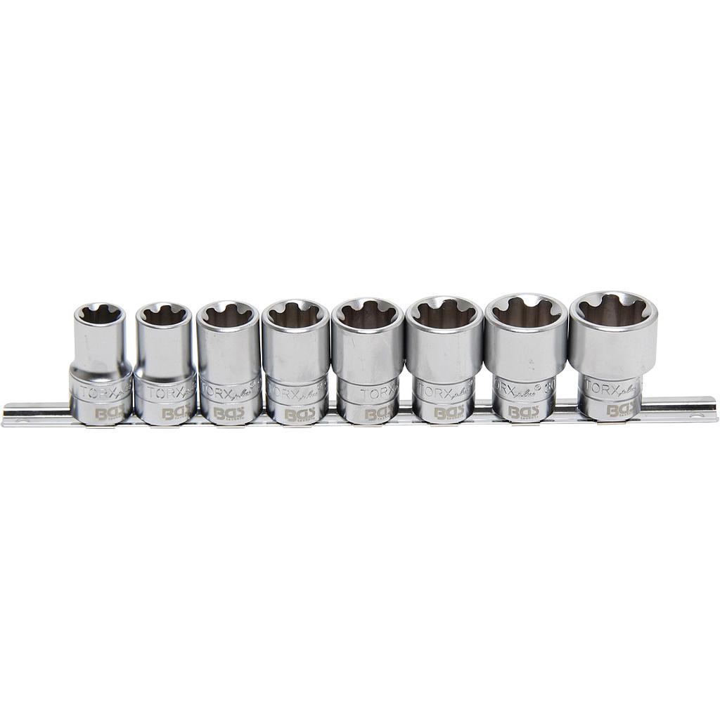 Steckschlüssel-Einsatz-Satz T-Profil Plus (für Torx Plus) | Antrieb Innenvierkant 12,5 mm (1/2&quot;) | SW 18EP - 32EP | 8-tlg.