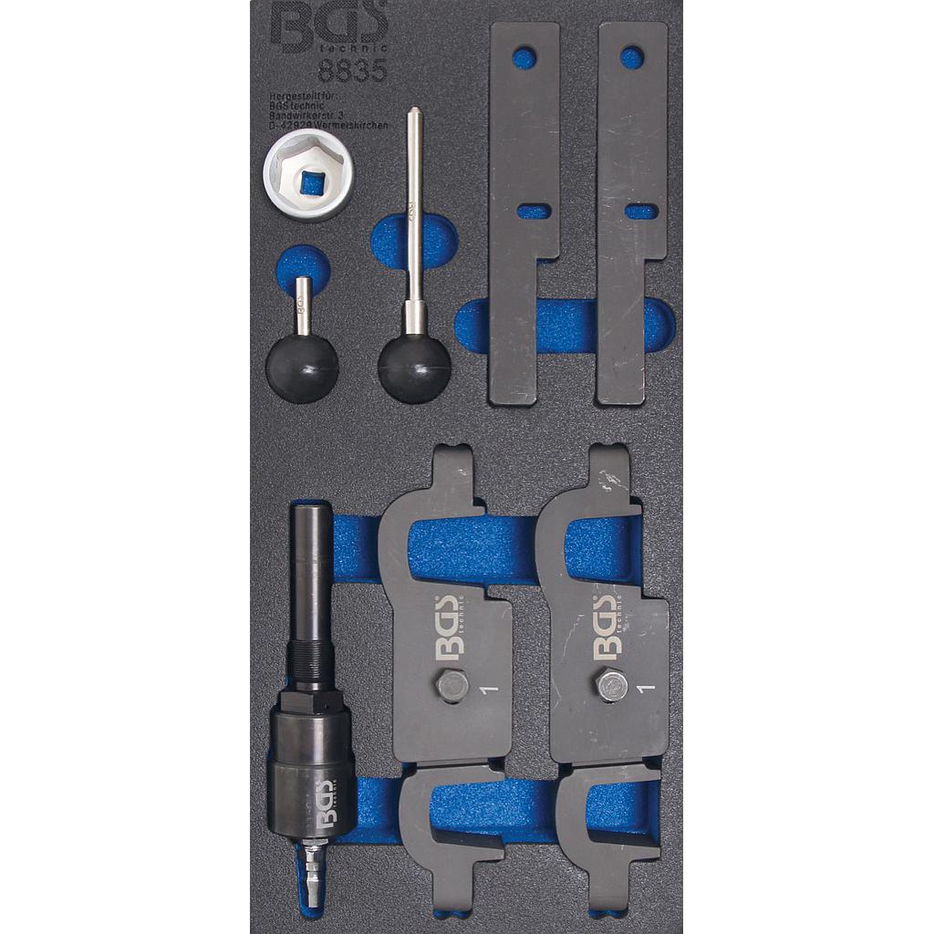 Werkstattwageneinlage 1/3: Motoreinstellwerkzeuge | für Porsche Panamera, Cayenne V8 | 8-tlg.