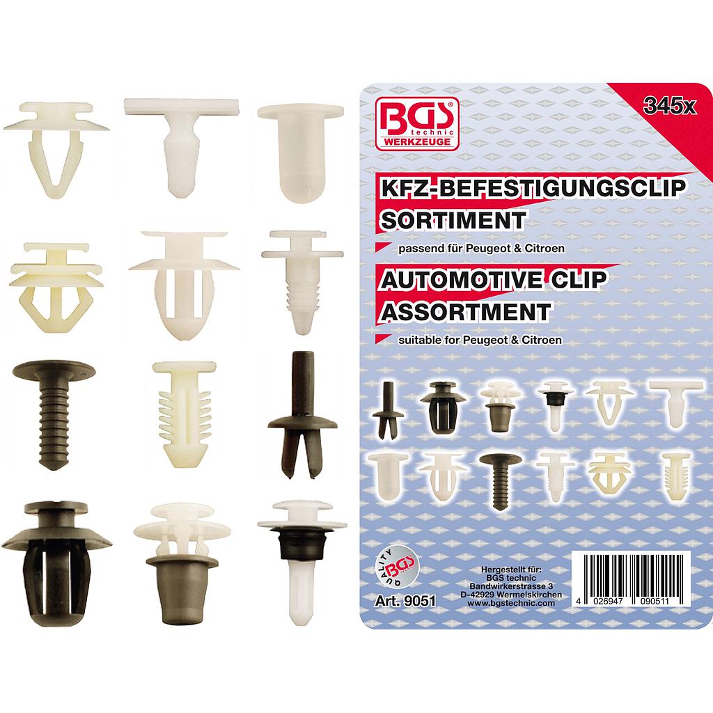 Kfz-Befestigungsclip-Sortiment für Peugeot, Citroen | 345-tlg.