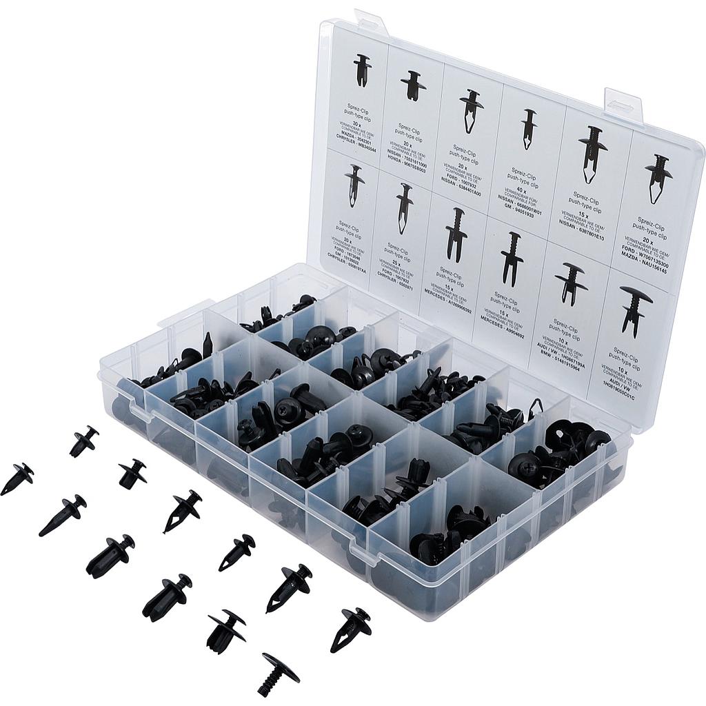 Kunststoffspreizclip-Sortiment für Mazda, Honda, Ford, Nissan, VW | 240-tlg.
