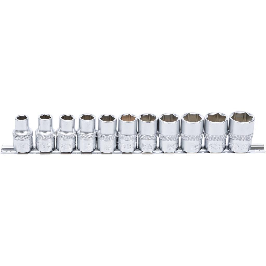 Steckschlüssel-Einsatz-Satz, Sechskant | Antrieb Innenvierkant 12,5 mm (1/2&quot;) | SW 10 - 21 mm | 11-tlg.