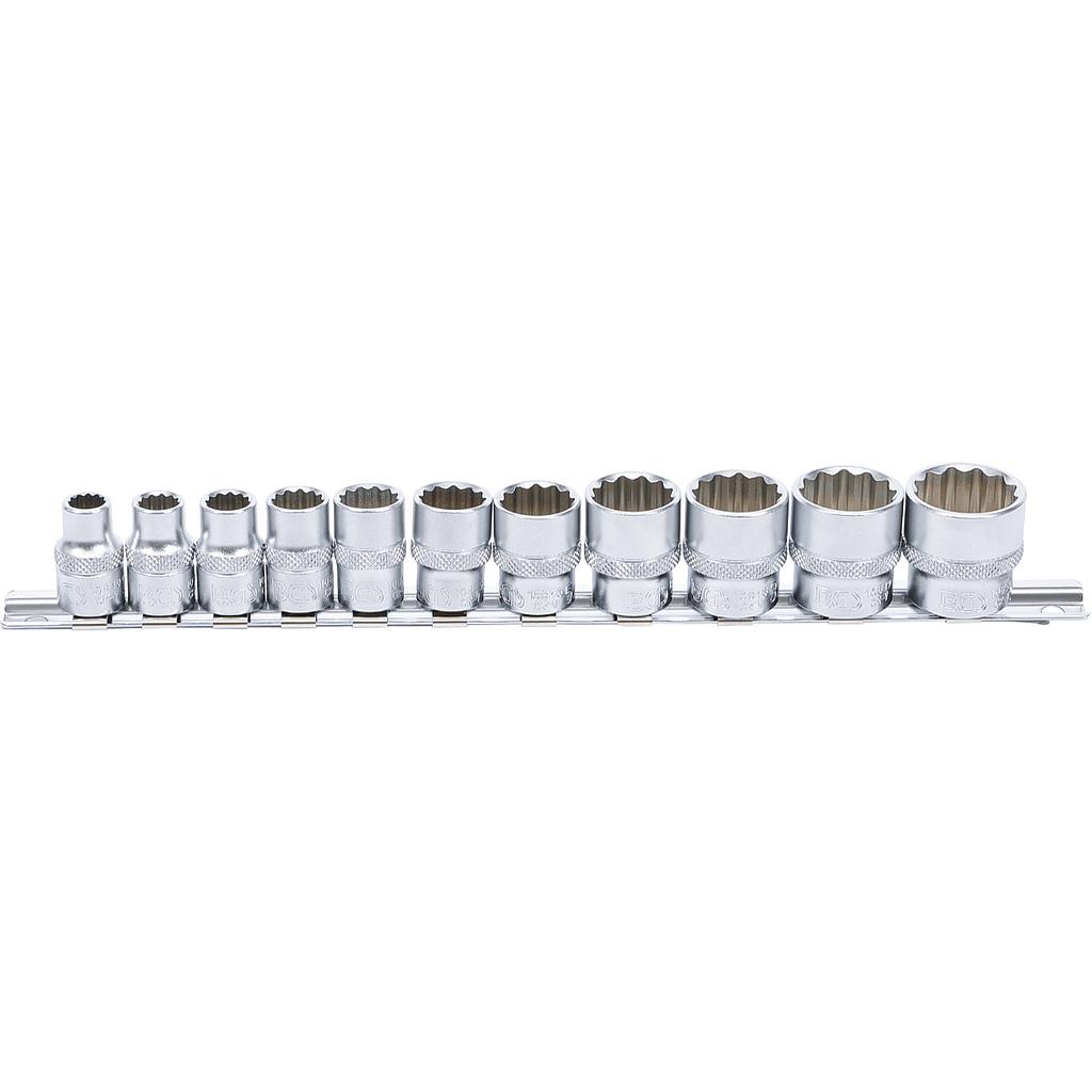 Steckschlüssel-Einsatz-Satz, Zwölfkant | Antrieb Innenvierkant 10 mm (3/8&quot;) | Zollgrössen | 11-tlg.