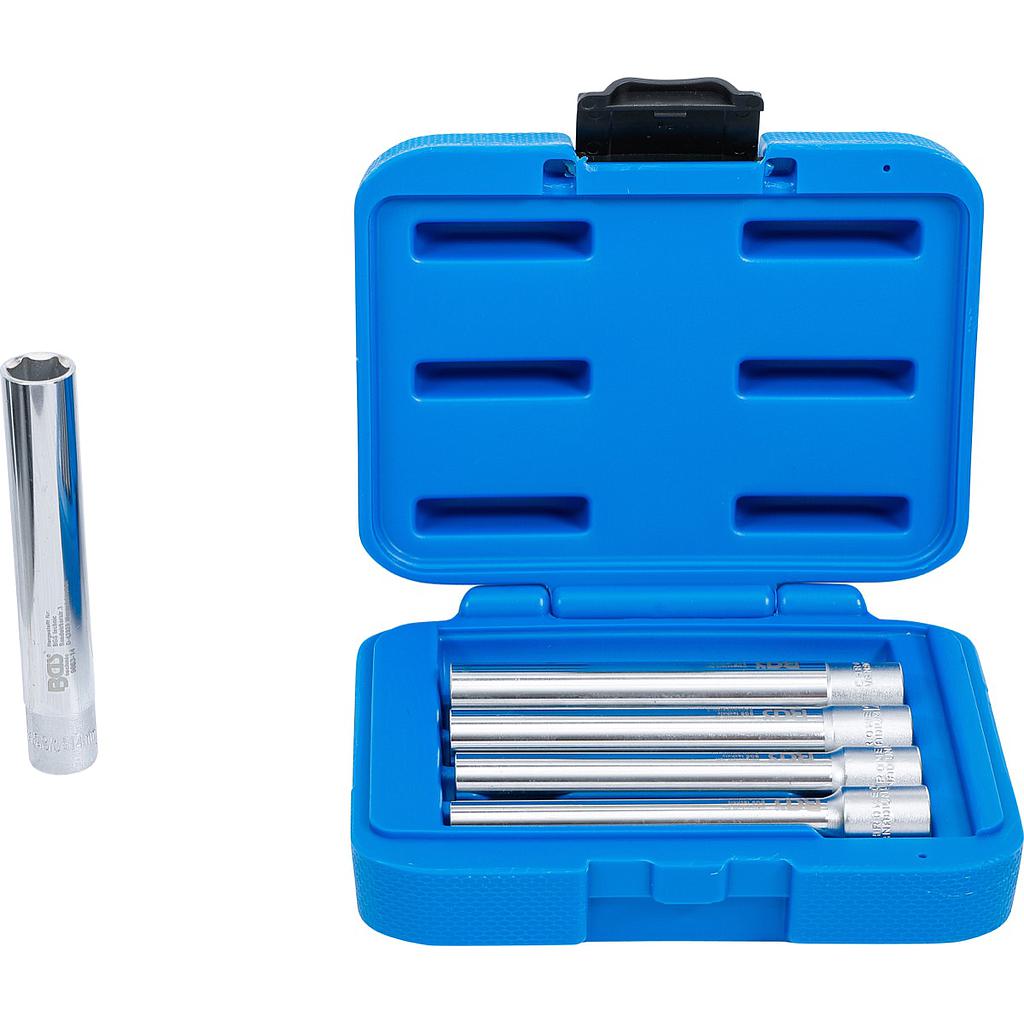 Steckschlüssel-Einsatz-Satz, Sechskant, extra tief | Antrieb Innenvierkant 10 mm (3/8&quot;) | SW 8 - 14 mm | 5-tlg.