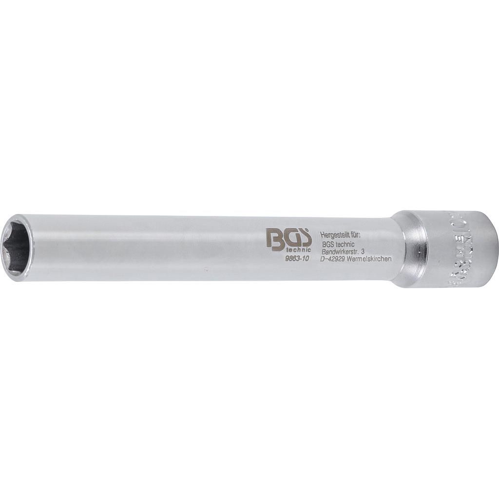 Steckschlüssel-Einsatz Sechskant, extra tief | Antrieb Innenvierkant 10 mm (3/8&quot;) | 10 mm