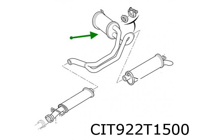 Auspufftopf XM 3,0 V6 quer
